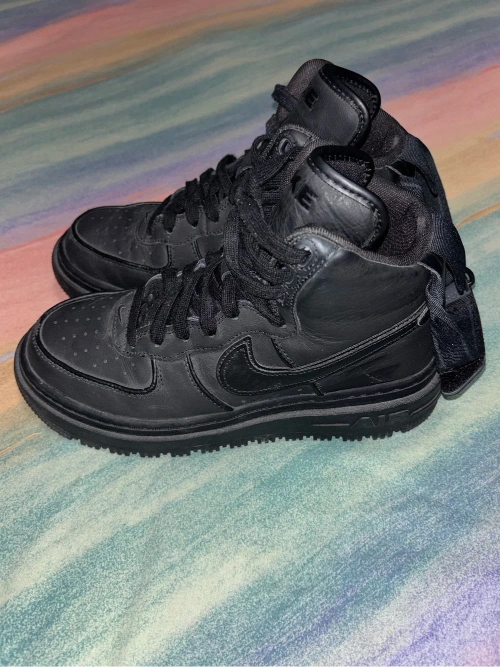 Nike Air Force 1 Boot black Anthracite Leather High-Tops Sneakers 6.5Y/women’s 8